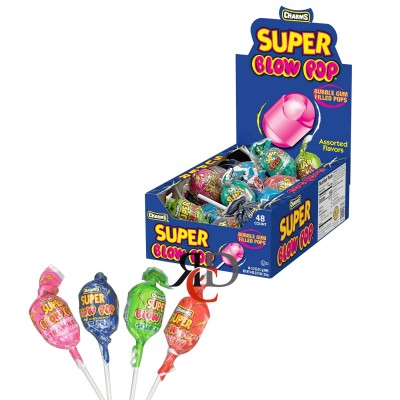 CHARMS SUPER BLOW POP BLUE CANDY 48CT/PACK